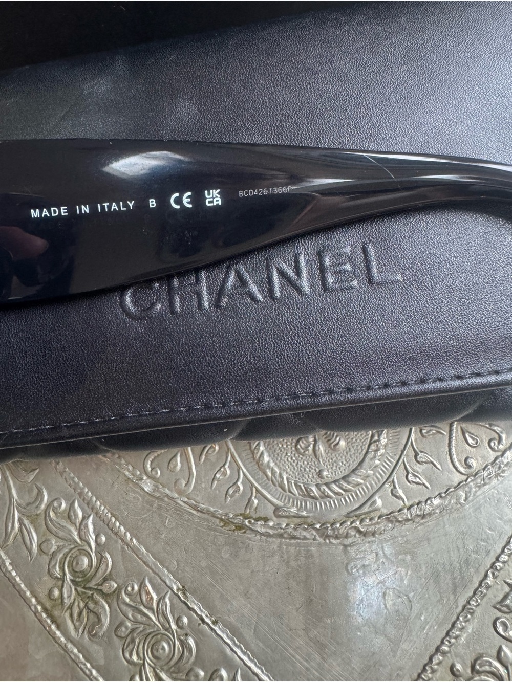 CHANEL Black Oversized Square 5435A Sunglasses with Gold CC Emblem - Picture 9 of 13